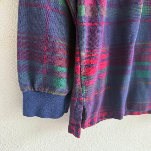 Ralph Lauren Chaps Plaid Shirt Vintage 90s Long Sleeve Polo Mens L Preppy Retro - Picture 4 of 7